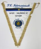 A pennant for the FC Inter v Valencia Champions League tie played at the San Siro 2nd November 2004,