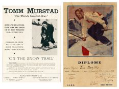 Memorabilia relating to the Norwegian skiier Tomm Murstad, comprising a family photograph album; a