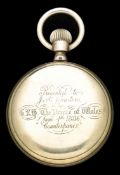 A pocket watch presented to J.A. Johnston from H.R.H. The Prince of Wales to commemorate his first