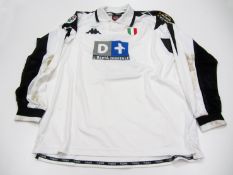 Ciro Ferrara: a white Juventus No.2 Serie A away jersey season 1998-99, long-sleeved, Lega Calcio