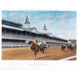 A group of five Richard Stone Reeves framed limited edition prints of American dirt races,