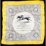 A rare silk scarf commemorating the Grand Prix de Paris in 1935 won by Baron Edouard de Rothschild's