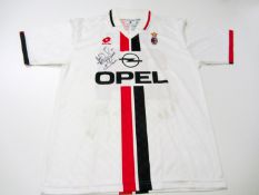 Stefano Eranio: a signed white AC Milan No.24 jersey season 1995-96, short-sleeved, the reverse