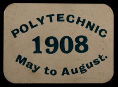 A rare London 1908 Olympic Games Polytechnic pass, offering an honorary membership to Olympic