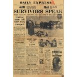 An original Daily Express newspaper published 7th February 1958 with front page coverage of the