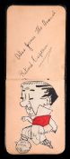 A 1930s autograph book containing signed caricatures of Arsenal players, subjects comprising Alex