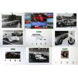 Five archive photo calendars, a Ferrari F1 calendar and various posters, the calendar themes being