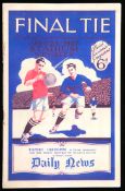 1927 F.A. Cup final programme Arsenal v Cardiff City, with facsimile colour replacement covers
