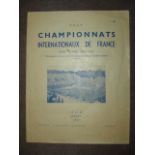 A daily programme for the French Open Tennis Championships at Roland Garros, 21st July 1947,