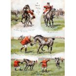 George Finch Mason (1850-1915) A SWEET THING IN COBS signed, watercolour, with five humorous hunting