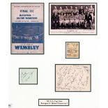 An autographed Blackpool 1953 F.A. Cup Final display, mounted with an album page signed by the