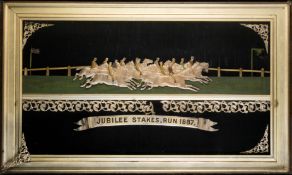 A fine metalwork & woodwork relief picture commemorating the first running of the Jubilee Stakes