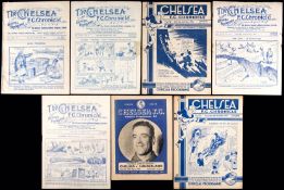 Seven Chelsea v Sunderland programmes,
5.10.1912, 21.10.22, 2.3.32, 19.1.35, 14.11.36, 6.11.37 & 30.
