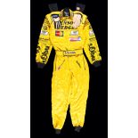 1998 Damon Hill “Buzzin' Hornets” Jordan racesuit and driving gloves by Sparco,