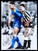 A double-signed photograph of the famous Vinnie Jones and Paul Gascoigne incident in 1988,