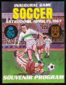 A souvenir programme for the inaugural soccer game staged at the Houston Astrodome Real Madrid v