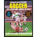 A souvenir programme for the inaugural soccer game staged at the Houston Astrodome Real Madrid v