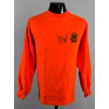 A Johan Cruyff signed orange Holland retro jersey,