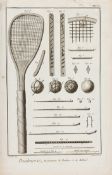 Real Tennis: eight French 18th century "Paumier" engraved plates ,