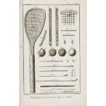 Real Tennis: eight French 18th century "Paumier" engraved plates ,