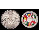 Two cased 1970 World Cup silver medallions,