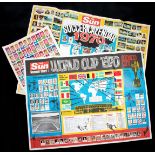 Two souvenir wall charts issued by The Sun Newspaper,
the first for the 1970 World Cup in Mexico,