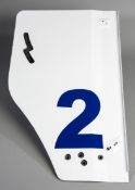 Ayrton Senna 1994 Williams-Renault FW16 rear wing end-plate,
a left-hand side plate in fibreglass,