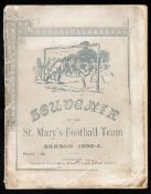 A scarce Southampton St Mary's Football Team souvenir handbook season 1893-94,