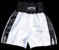 An Anthony Joshua signed pair of boxing trunks,