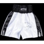 An Anthony Joshua signed pair of boxing trunks,