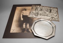 Memorabilia relating to the British 1908 London Olympic Games boxing champion Richard K Gunn