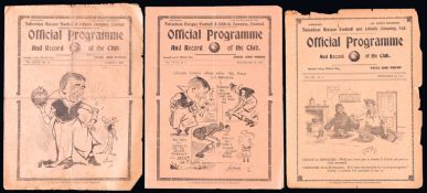 Three Tottenham Hotspur v Arsenal programmes,
reserves match 24th September 1910,