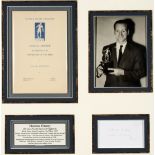 A Tom Finney signed 1957 Footballer of the Year montage,
the mount containing a signed white card,