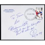 A 1966 World Cup England Winners First Day Cover signed by the World Heavyweight Boxing Champion