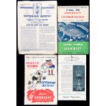 Tottenham Hotspur programmes from the 1960-61 double-winning season,