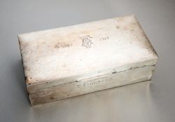 A silver cigarette case presented to William Pickford by the Football Association on the occasion