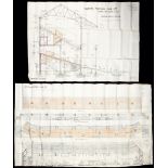 Two original 1920s architectural drawings for Everton FC's Goodison Park ground,