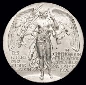 A silver version of the London 1908 Olympic Games participation medal,
by Vaughton,