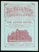 Aston Villa v Manchester United programme 19th November 1921