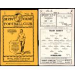Derby County v Sunderland programme 5th January 1929,