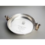 A metal dish presented by Nottingham Forest on the occasion of the 1980 European Cup final,