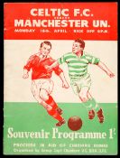 Celtic v Manchester United programme 16th April 1955,