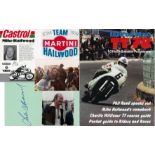 Mike Hailwood TT memorabilia 1967-1981,
the small collection comprising a signed 5x3½in.
