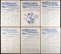 Six Chelsea home programmes,
season 1908-09 v Fulham friendly; and 1909-10,