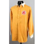 Arsenal captain Joe Mercer gold No.6 shirt from the F.A.