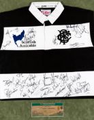A Barbarians shirt signed by the team who played England at Twickenham 27th May 2001,