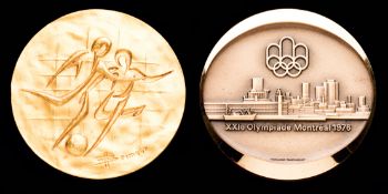 Two Montreal 1976 Olympic Games commemorative medals,
i) official Games medal in bronze,