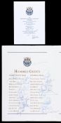 An autographed 1987 Ryder Cup Victory Dinner menu,