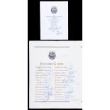An autographed 1987 Ryder Cup Victory Dinner menu,