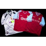 A group of three Aston Villa player issue jerseys,
i) a Mark Delaney grey away No.